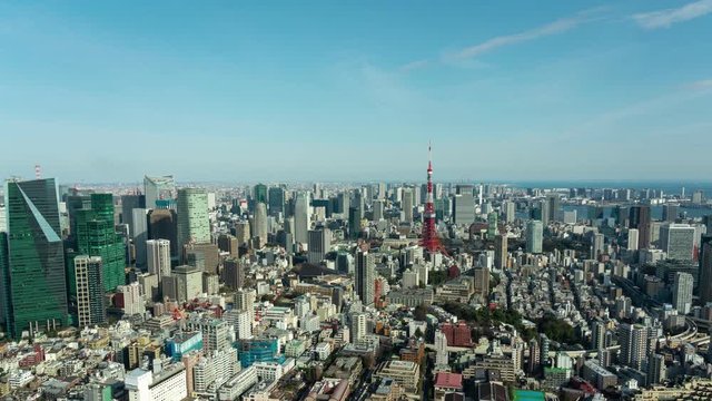 Tokyo, Japan- February 6, 2019: UHD time lapse video of Tokyo Tower in japan asia Is a famous place with cityscape view.
