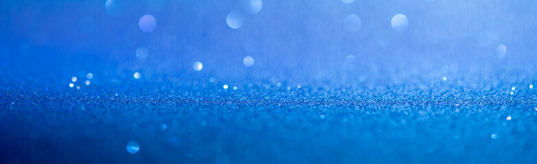 blue bokeh lights defocused effect lens. abstract background