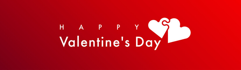 Fototapeta na wymiar Valentines Day web backdrop with puzzle hearts.