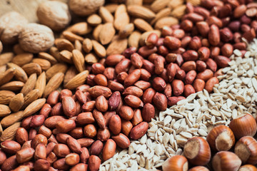 Mix of nuts Almonds, walnuts, peanuts, hazelnuts , sunflower seeds