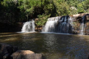 Fototapeta premium Waterfalls in the Northern Thailand National Park, Lamphun Province, Thailand.