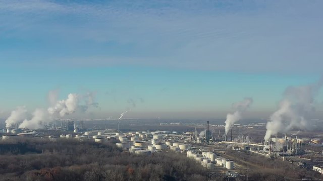 Polluting Petroleum Plant Pumps Smog into Atmosphere