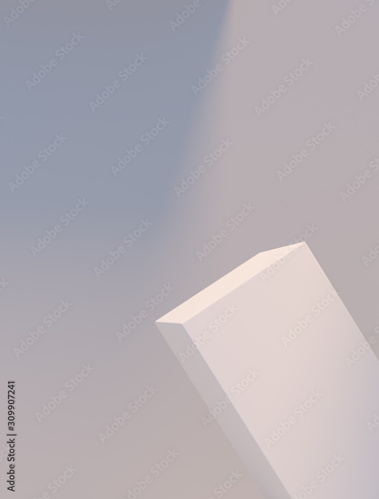 Poster product display abstract minimalistic geometry. minimal light interior, object placement. empty sing