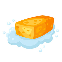 Illustration of soap foam sponge.