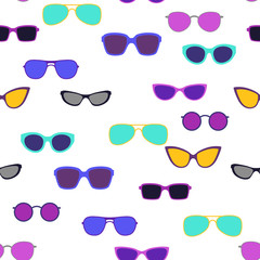 Seamless pattern with stylish sunglasses.