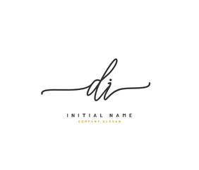 D I DI Beauty vector initial logo, handwriting logo of initial signature, wedding, fashion, jewerly, boutique, floral and botanical with creative template for any company or business.