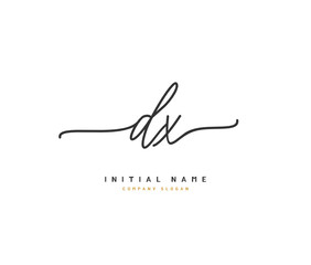 D X DX Beauty vector initial logo, handwriting logo of initial signature, wedding, fashion, jewerly, boutique, floral and botanical with creative template for any company or business.