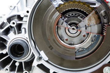 Closeup of engine. Part of car engine