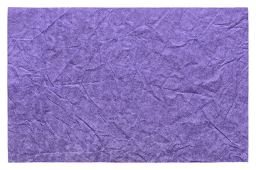 Isolated crumpled sheet paper in unique saturated blue color.