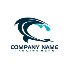 wave circle logo vector element.