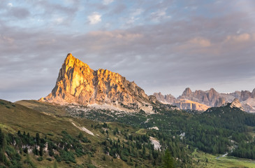 Fototapeta premium Summer mountain landscape near Cinque Torri Dolomite Alps Italy