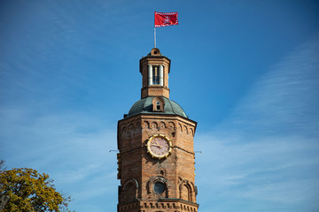 Closeup of Vinnytsia water tower, Ukraine