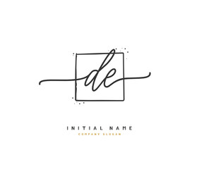 D E DE Beauty vector initial logo, handwriting logo of initial signature, wedding, fashion, jewerly, boutique, floral and botanical with creative template for any company or business.