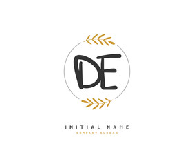 D E DE Beauty vector initial logo, handwriting logo of initial signature, wedding, fashion, jewerly, boutique, floral and botanical with creative template for any company or business.