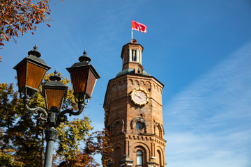 Closeup of Vinnytsia water tower, Ukraine