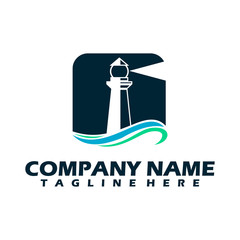 Lighthouse Logo, lighthouse icon in trendy design style. lighthouse icon isolated on white background
