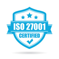 Iso 27001 certicied blue icon