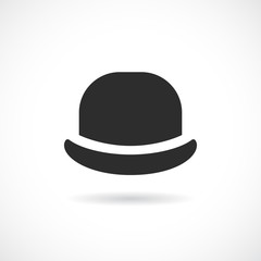 Classic vintage bowler hat icon