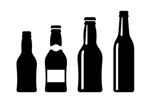 Beer bottle vector icon set