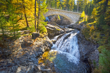 Railway bridge over the waterfall