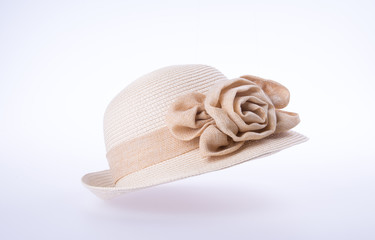 hat or lady straw hat on a background new.