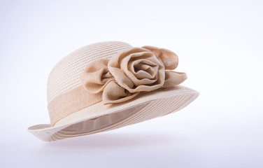 hat or lady straw hat on a background new.