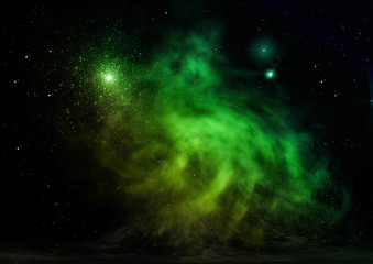 Small part of an infinite star field. 3D rendering