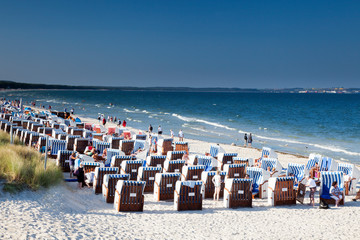 Beach in the seaside resort and health resort Binz, Ruegen Island, Mecklenburg-Vorpommern, Germany, Europe