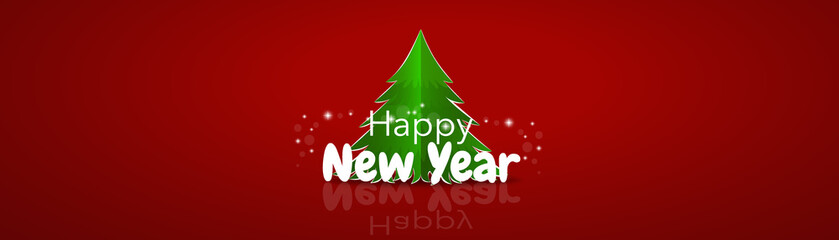 Christmas Greeting Card. Christmas Background with Happy New Year lettering, vector illustration.