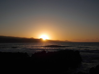 Sunset over the Ocean & Hills, Las Palmas de Gran Canaria