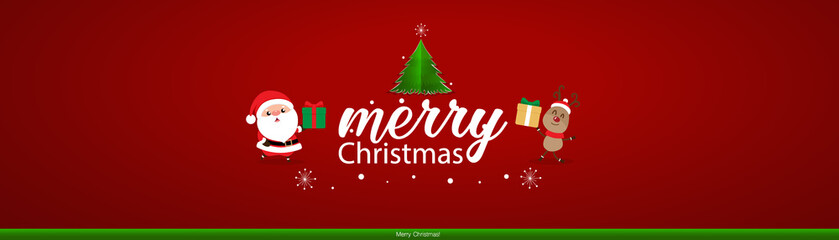 Christmas Greeting Card. Christmas Background with Merry Christmas lettering, vector illustration.