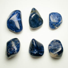 Natural sodalite on the white background