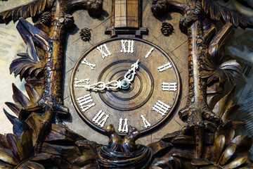 Pan Zavarkin ta Sin (Mr. Zavarkin and Son) Cafe-Museum. Closeup of ancient clock