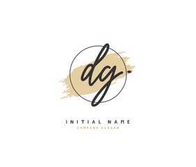 D G DG Beauty vector initial logo, handwriting logo of initial signature, wedding, fashion, jewerly, boutique, floral and botanical with creative template for any company or business.