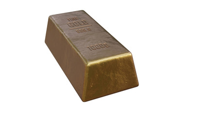 Gold bar Isolated on a white background. 3d render.
