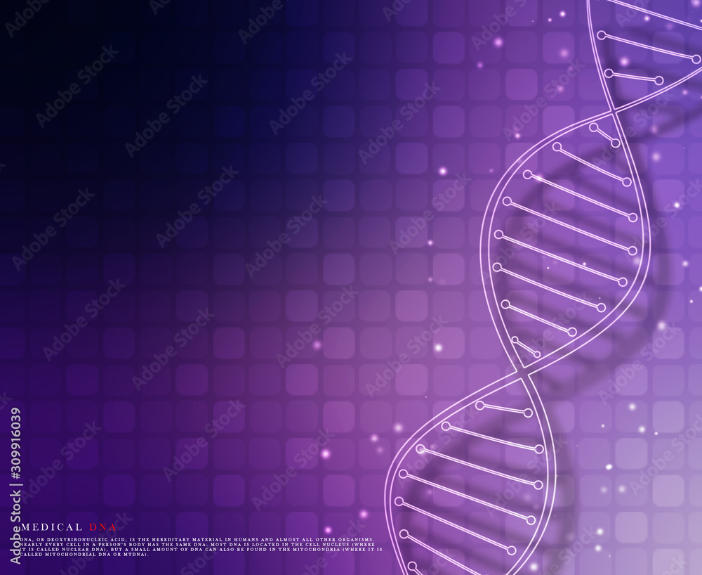 Poster 3d render of dna structure, abstract background