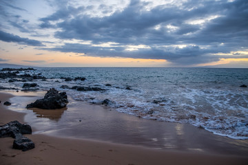 The overlooking view of the shore in Maui, Hawaii