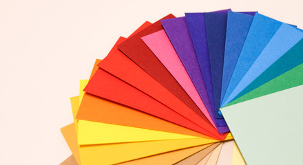 Colored paper samples for business