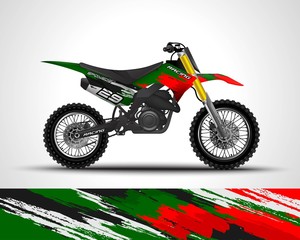 Racing motorcycle wrap decal and vinyl sticker design. Concept graphic abstract background for wrapping vehicle, motorsports, Sportbikes, motocross, supermoto and livery. Vector illustration. Portugal
