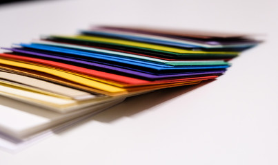 Colored paper samples for business