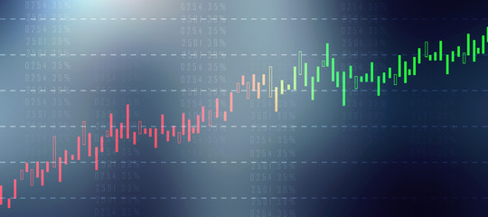 2d rendering Stock market online business concept. business Graph 