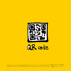 손으로 그린 알파벳 일러스트