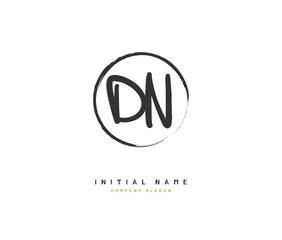 D N DN Beauty vector initial logo, handwriting logo of initial signature, wedding, fashion, jewerly, boutique, floral and botanical with creative template for any company or business.