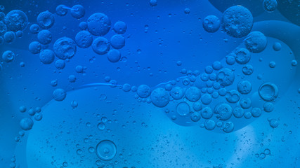 Abstract Blue water bubbles background