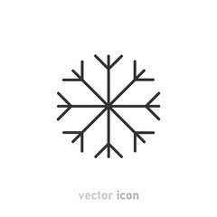 Gray snowflake icon on white background. Vector illustration.
