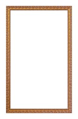 Golden frame for paintings, mirrors or photo isolated on white background