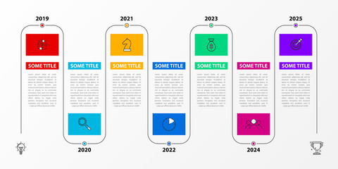 Infographic design template. Timeline concept with 7 steps