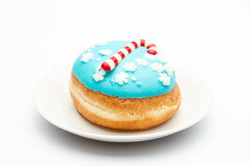 cupcake decorated with Christmas designs