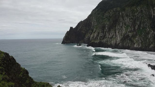 Dramatic cinematic look of tropical coastline by the sea. 