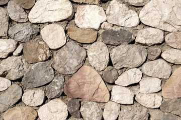 wall background with texture of cut stones inserted into concrete masonry